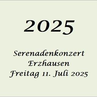 Plakat für ein Serenadenkonzert in Erzhausen am Freitag, 11. Juli 2025, auf beige Hintergrund.