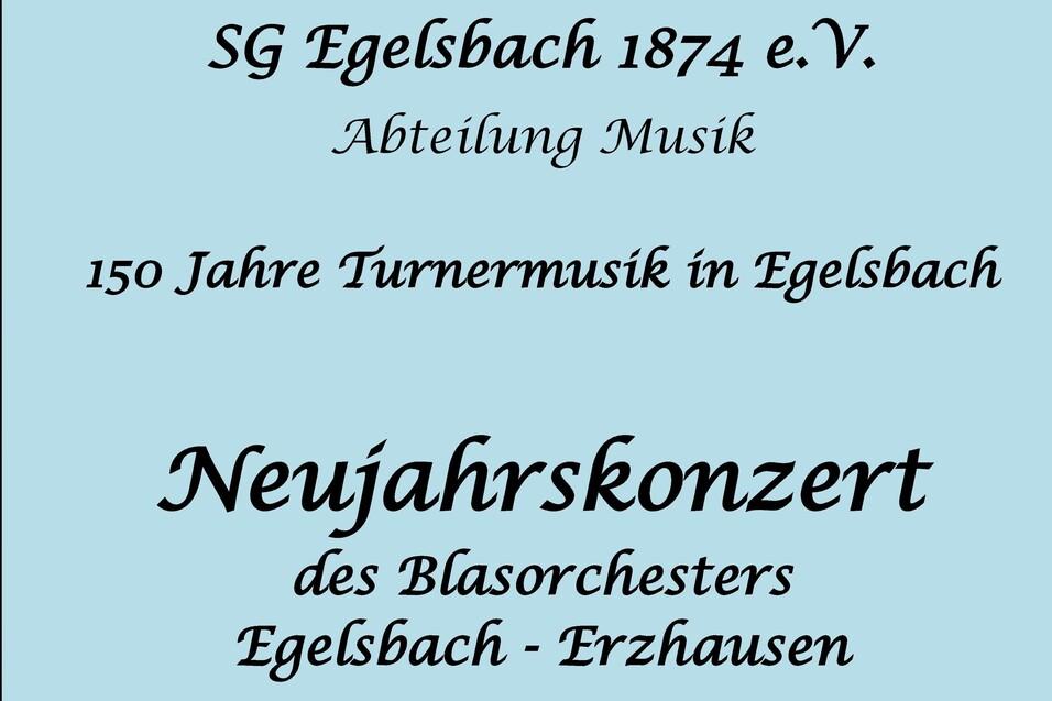Plakat f&uuml;r das Neujahrskonzert des Blasorchesters Egelsbach-Erzhausen, 18. Januar 2026, evangelische Kirche Egelsbach.